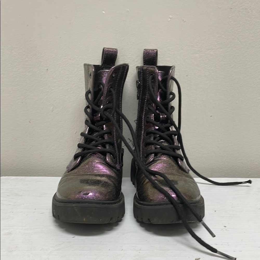 Target Purple Boots with Glossy Finish